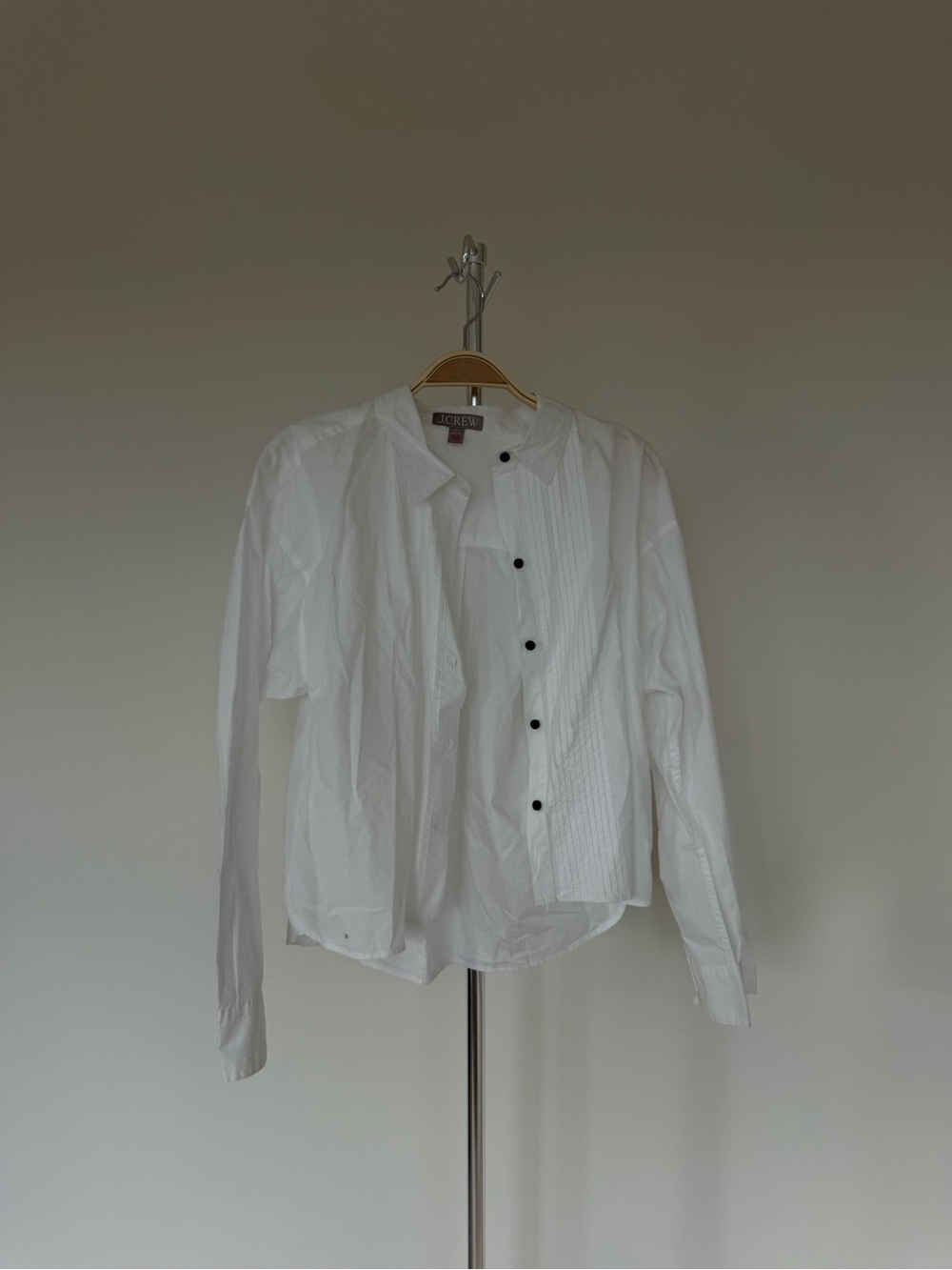 J. Crew White Collared Button Shirt with Black Buttons